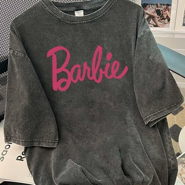 Washed and distressed T-shirt short-sleeved top trendy washed retro black pure cotton dark American loose men's and women's clothing