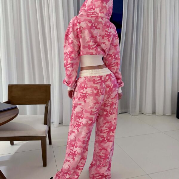 Women's Camouflage Hoodie Set – Streetwear Style Sweatshirt & Joggers, Trendy Sporty Outfit