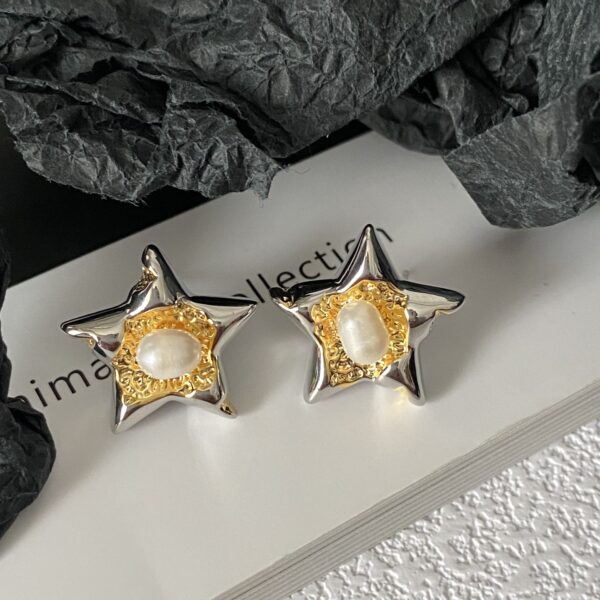 Pentagonal Titanium Steel Heart Earrings