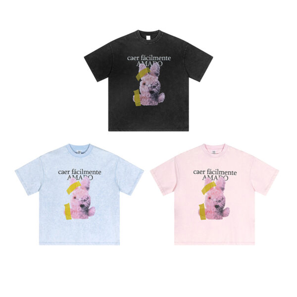 2025 Vintage Washed Oversized T-Shirt – Men’s Loose Fit Youth Streetwear Tee for Spring/Summer