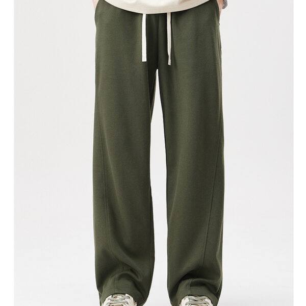 Men’s 270G Twill Wide-Leg Pants – Loose Fit Spliced Trousers with Draped Streetwear Style