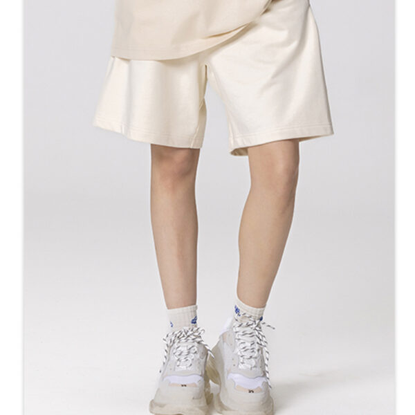 Men’s 380G Heavyweight Cotton Shorts – Drawstring Straight-Leg Athletic Fit