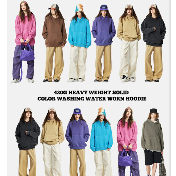 Vintage Oversized Hoodie for Men – Retro Loose Fit Pullover Sweatshirt with Hood